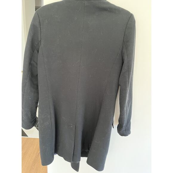 H&M Vtg Y2K Womens L Double Breasted Navy Long Blazer Jacket - Picture 5 of 5